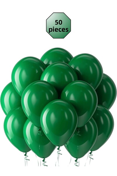 Bunloon بالون أخضر داكن 50 قطعة لون باستيل - مجموعة تنظيم وتزيين بالجملة
