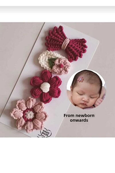Hand Mother's Since 2024 Newborn Baby Hair Clips Set of 4, Hairless Baby Hair...