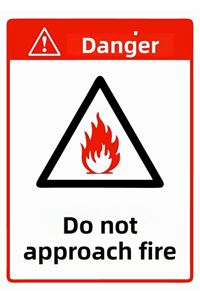 ZiPrinter لافتة تحذيرية من مخاطر الحريق من مادة PVC مقاس A4 21x30 سم