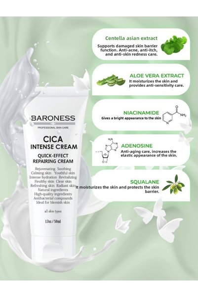 Baroness Korean Cıca Reparation Cream, Blemish Protection and Moisturizing Cream