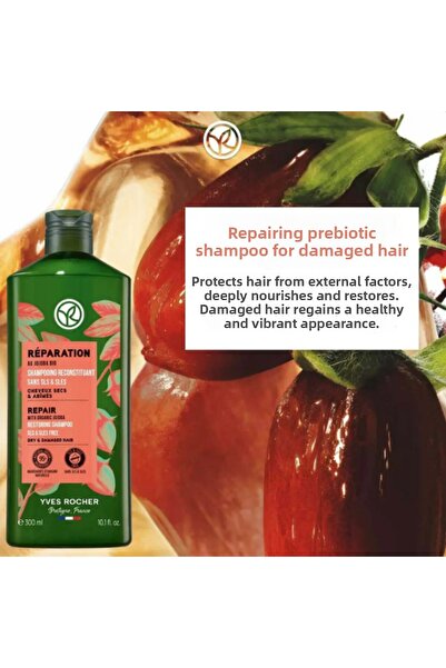 Yves Rocher Repairing Shampoo for Damaged and Very Dry Hair 300 ml Moisturizing Jojoba Oil Vegan Care