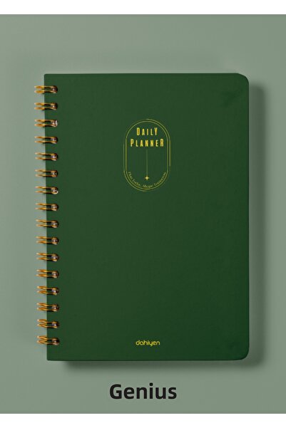 Dahiyen A5 Spiral Linen Undated Planner Agenda - Green Hard Cover