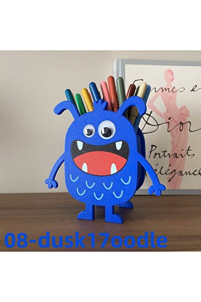 HasFar Tech حامل أقلام دسك دودل الأزرق المضحك على شكل وحش - منظم سطح المكتب