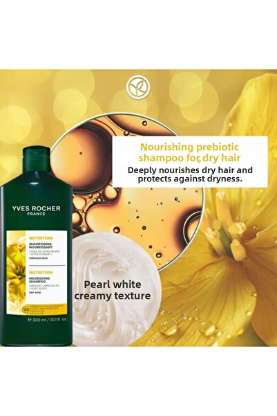Yves Rocher Nourishing Shampoo for Dry Hair 300 ml Camellina Oil Omega 3 6 9 Moisturizing Vegan Care