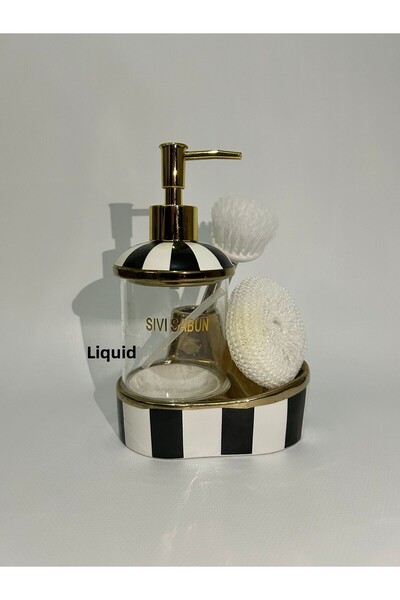 Vivyano Decoration موزع صابون سائل أسود وأبيض