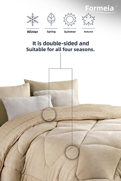 İlkim With a Gift Cs Single Luxury Brown Welsoft Quilt Double-Sided 155X215