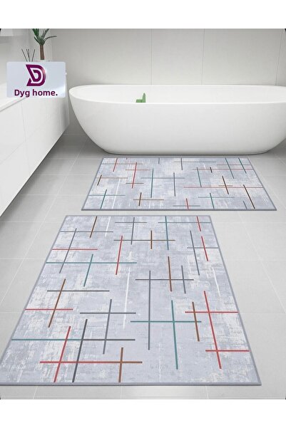 dyg home Αντιολισθητική βάση που πλένεται σετ 2 χαλιών μπάνιου Χαλάκι μπάνιου...
