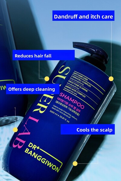 DR BANGGIWON Super Lab Shampoo, Anti-Hair Loss, Piroctone Olamine, Amino Acid, 3 Miracell Complex 1000 ml