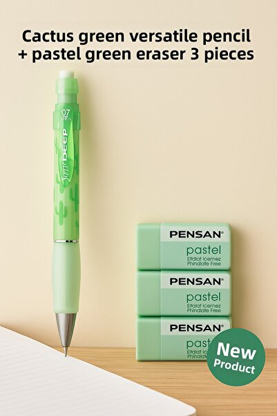 KarmaOfis Versatile Lavender Pen + Pastel Purple Eraser 3 Pieces