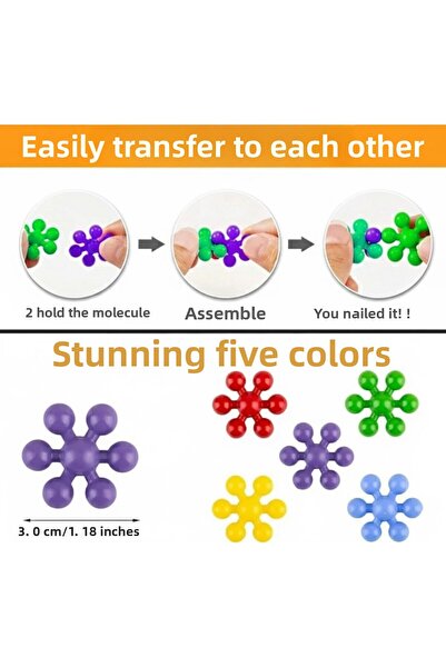 PlayZen Master Molecules Educational Creative Molecule Stem Training Compatible 5 Colors 120 Pieces Educational Toy