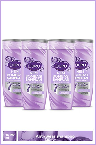 Duru Moisture Bomb Intensive Repair and Moisturizing Shampoo for Damaged Hair 4X400 ml