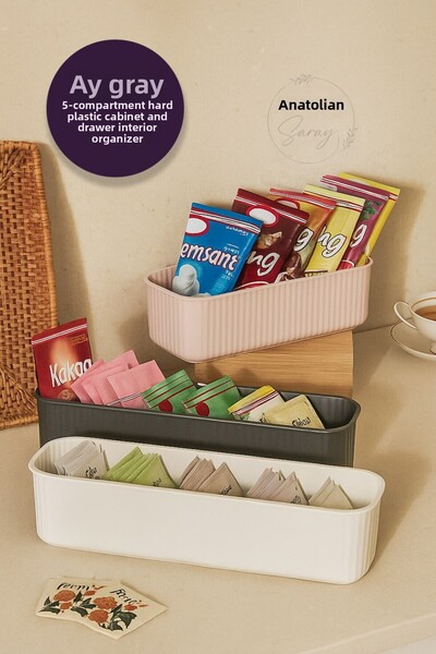 Anadolu Saray 5 Compartments Hard Plastic Closet and Drawer Interior Organizer Storage Box