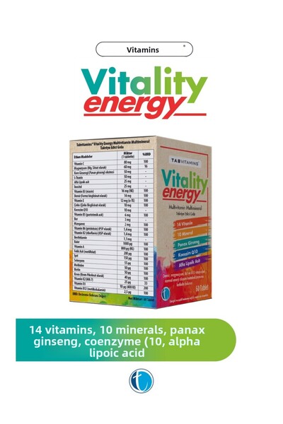 Tabvitamins Vitality Energy Multivitamin Multimineral 60 Tablets