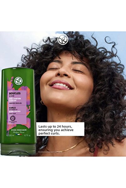 Yves Rocher Curl Defining Conditioner for Curly and Wavy Hair 200 ml Flaxseed Oil Vegan