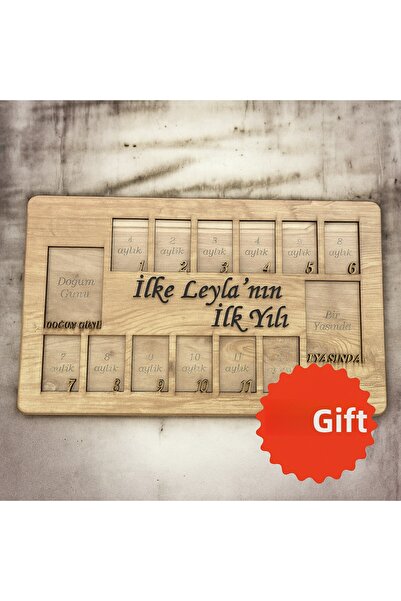 kalıcı anlar Special Wooden Birth Album for Babies