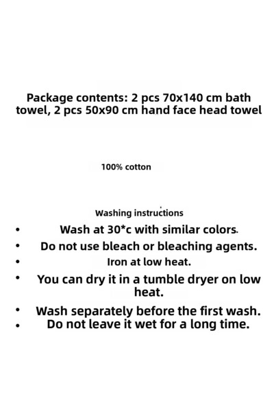 Elif Mira 4-Piece Bath Towel Set 100% Cotton 70X140 cm Pleasure