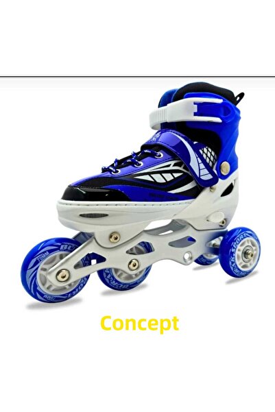 BURAK CAN SPORT General Brands Adjustable 2 in 1 Light-Up Metal Body Exercise Skates Light-Up Skates with Bag Gift