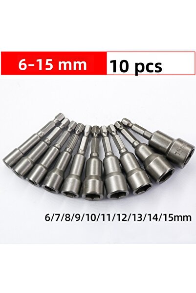ASDTODW Rose 6mm-15mm Impact Socket Magnetic Nut Screwdriver 1/4 Hex Key Set Drill Bit Adapter For Power Dri