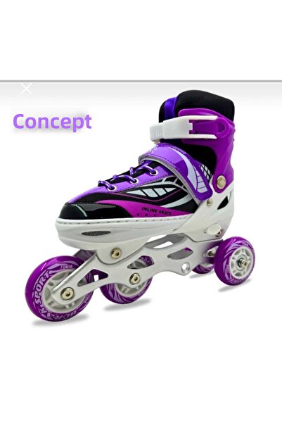 BURAK CAN SPORT General Brands Adjustable 2 in 1 Light-Up Metal Body Exercise Skates Light-Up Skates with Bag Gift