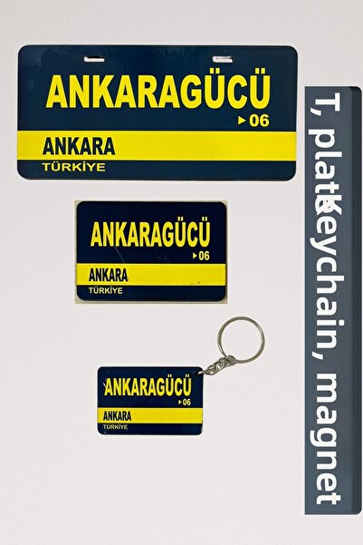 DURUSA Set de plăci, magnet și breloc elemente din MDF retro "Ankaragücü" – M...