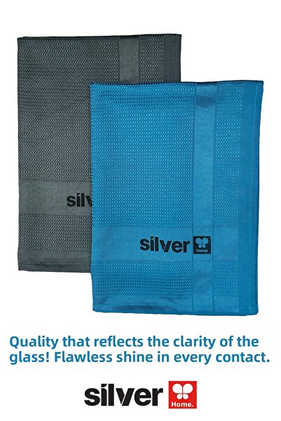 SİLVER HOME Microfiber 40×60 cm 2 Pieces Decorative Glass Cloth