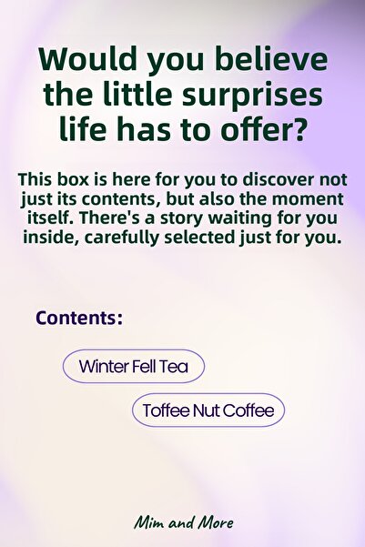 Mim and More Cozy Gift Box | Winter Fell Tea, Toffee Nut Coffee - Peace Set