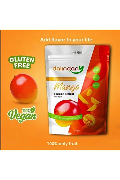 Dalindany شرائح مانجو مجففة بالتجميد 20 جرام