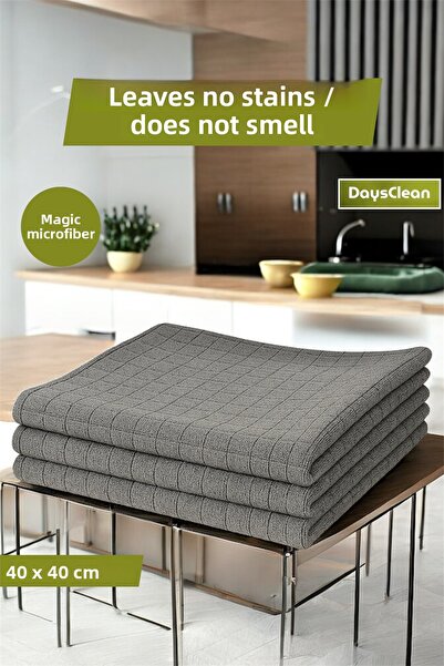DaysClean 3 قطع من قماش التنظيف المصنوع من الألياف الدقيقة |   قماش زجاجي للم...