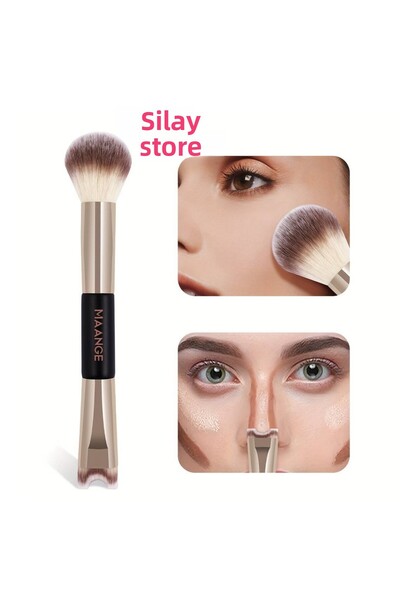 Silay mağaza فرشاة تحديد الأنف ذات الطرفين على شكل حرف U - فرشاة تحديد وتوزيع (فرشاة البودرة)