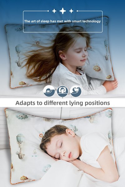 PUFYMAX 2 Pieces of 100% Muslin Organic Cotton Fabric Children's Pillows, Neck Support Pillow, First Quality Silicone.