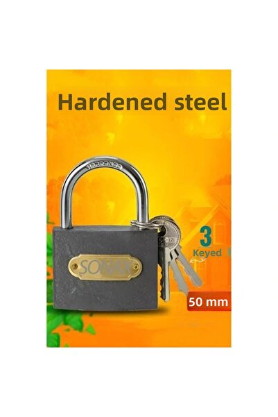 shopwave Steel Padlock 50 mm 3 Keys Design