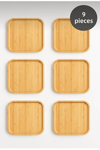 Janset Bamboo 6 Pieces Square Serving Plate