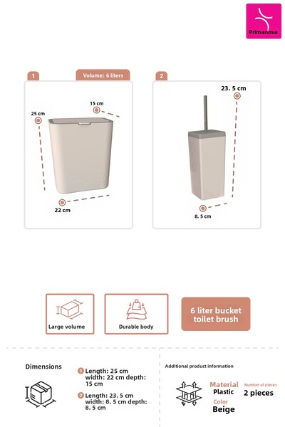 Prima Nova Flip 2-Piece Bathroom Set - Beige