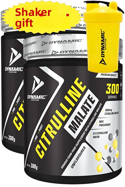 Dynamic Nutrition Citrulline Malate - 600 g (300g X 2 Pieces) - Unflavored - 600 Servings - 100% Pure Citrulline Malate