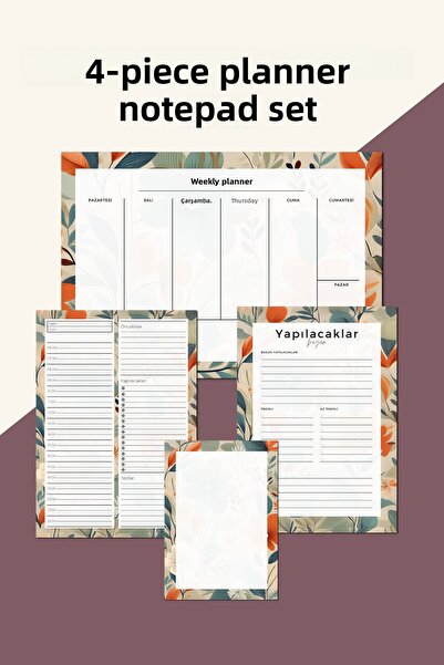 Chi-Chi Papers مجموعة من 4 دفاتر تخطيط للمبتدئين في العمل - ملاحظات وقائمة ال...