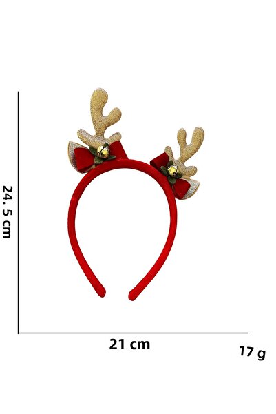 New Obsessions Christmas Golden Deer Antler Crown with Bells