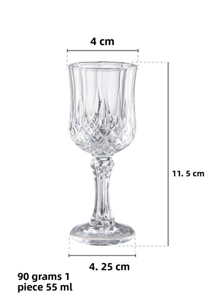 Perotti Capone Crystal Glass Set of 6 Coffee Side Glasses 55 ml