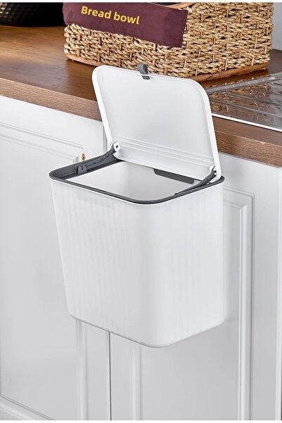 Bayev Functional Covered Bathroom and Kitchen Countertop Trash Can 15 Lt. Practical Cover