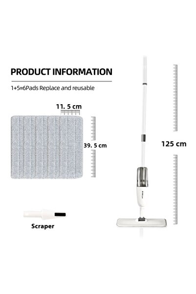 Choice ممسحة مسطحة مثلثة الشكل من داريس، مزودة بـ 6 وسادات من الألياف الدقيقة قابلة لإعادة الاستخدام، تدور بزاوية 360 درجة لتنظيف الأرضيات