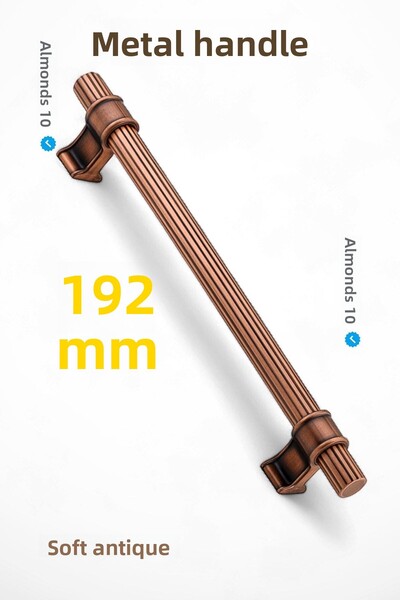 Badem10 Mâner Hisar, 192 mm, din metal moale, antic, cu dungi, mânere durabile pentru mobilier, sertar, ușă dulap