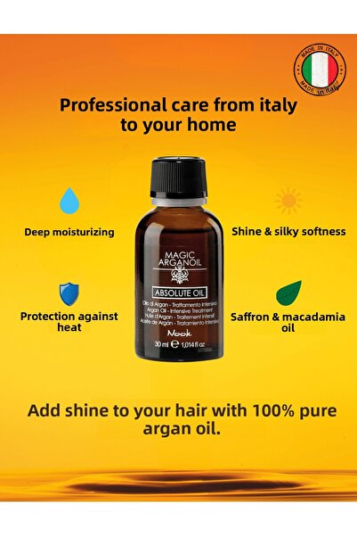 Nook Magic Arganoil Hair Care Oil Containing Keratin and Argan with Heat Prot...