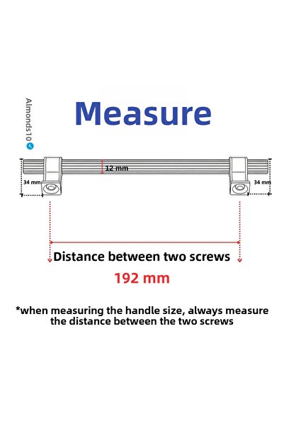 Badem10 Hisar 192 mm Soft Antique Metal Striped Handle Durable Handles Furniture Drawer Cabinet Door