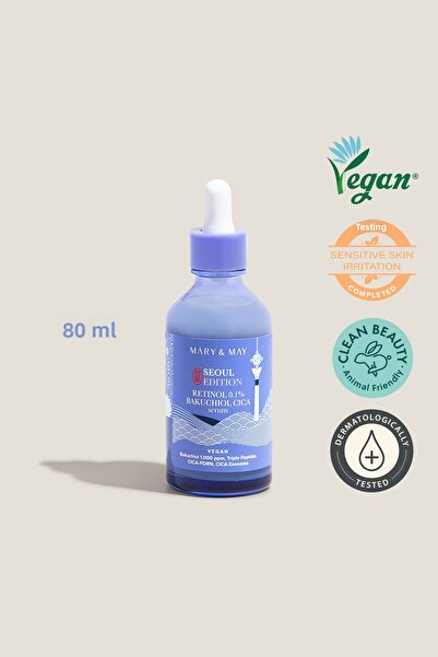 Mary & May سيول إيديشن سيروم تجديد البشرة يحتوي على 0.1% باكوتشيول سيكا سيروم...