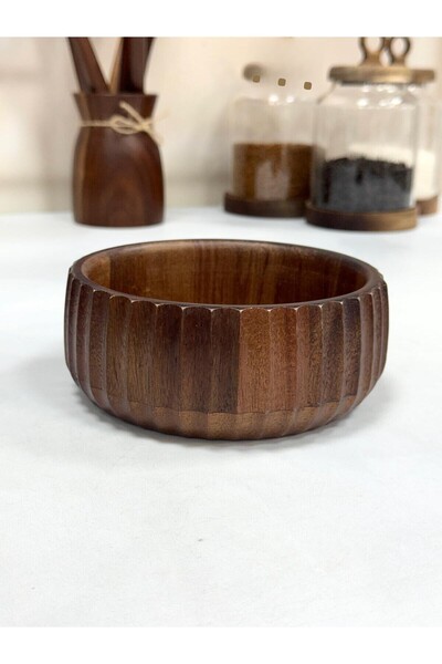 MİEN وعاء أكاسيا منحني 15 سم