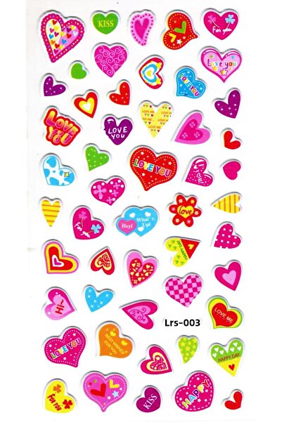 Limmy Autocolant Autocolant în relief (LRS003)-18x9 cm- Inimi cu modele