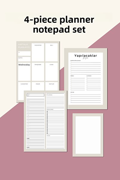 Chi-Chi Papers مجموعة من 4 دفاتر ملاحظات للتخطيط للمبتدئين في العمل - قائمة ا...