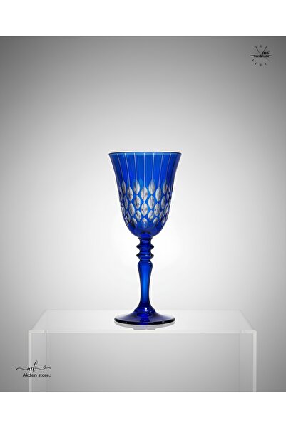 AKDEN STORE Crystal Cut Decor Handcrafted Footed Goblet, Water Cup