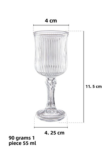 Perotti Capone Lines Glass 6-Piece Coffee Side Glasses 55 ml