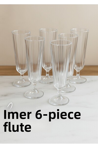 COCEM Comer 6-Piece Flute Glass Set – Stylish Glass Design, Tall Form, Modern...
