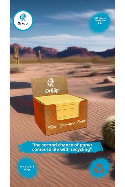 ORCOPY Orkuş 8X8 Dough 70 Grams 500 Pieces Eye-Free Memo Pad Cube Note